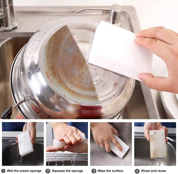 100-pack Magic Cleaning Sponge Eraser, Multifunktionella Premium Sponge Foam rengöringsdynor