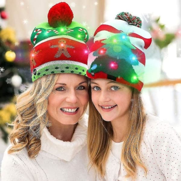 LED-belysning jul hattar jultomten ful hatt