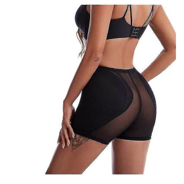 Butt Lifter Damer Shapewear Höftkuddar Enhancer Trosor Shaper Boyshort SVART M