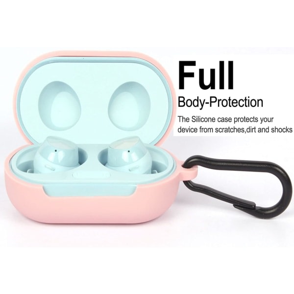 Det skyddande gummifodralet är kompatibelt med Samsung Galaxy _Buds Plus 2020 / Galaxy _Buds 2019 hörlurar，Cute Cartoon Cat-Pink