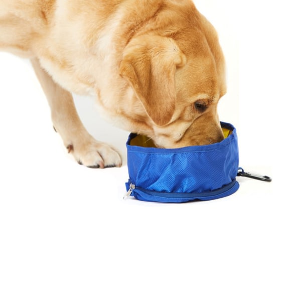 Tillbehör för hund utomhus portabel hopfällbar vattentät hundskål blue