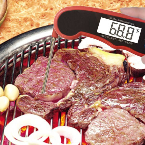 Vattentät Kött Digital termometer, 3S Instant Read Digital Red