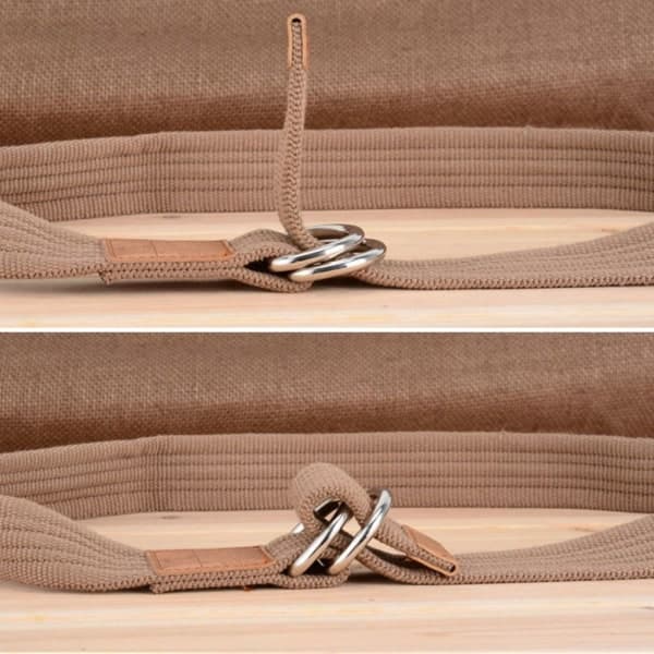 Nylon bälte dubbelring midjeband SVART svart