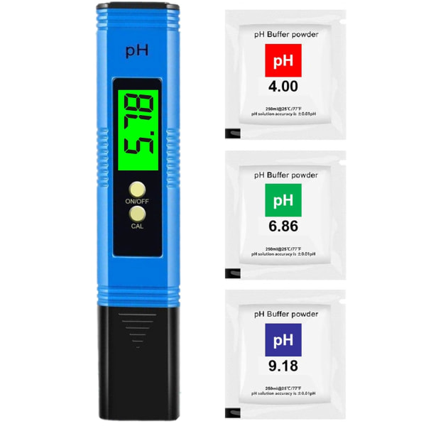 pH-testare digital pH-mätare, professionell pH-penna, 0,01 pH hög noggrannhet, 0-14 pH-mätområde
