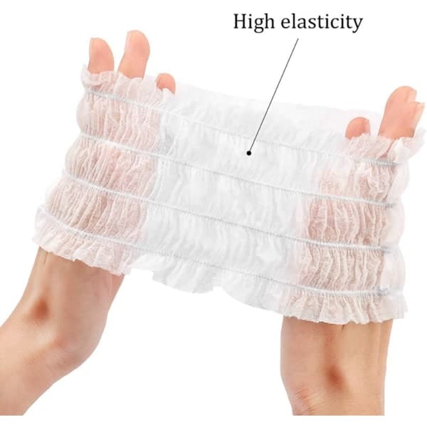 100 st Engångs elastiska pannband Non Woven pannband Hudvård Håraccessoarer, vit