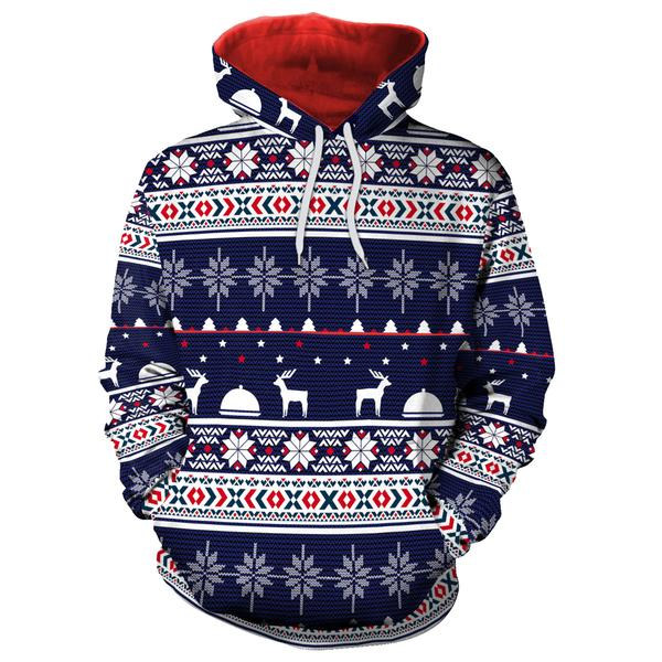 Snowflake Hoodies Blue XL