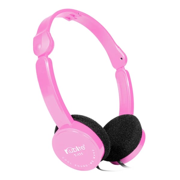 Infällbara hopfällbara over-ear-hörlurar för barn med mikrofonstereobas (rosa) Rosa