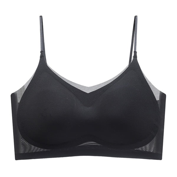Sömlösa underkläder för kvinnor Comfort BH Ice Silk BH Andas svart 4XL