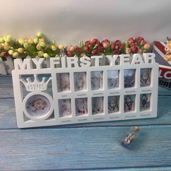 Babys första år Ram Baby Keepsake Ram Keepsake Heminredning Pojkar Andblå vit