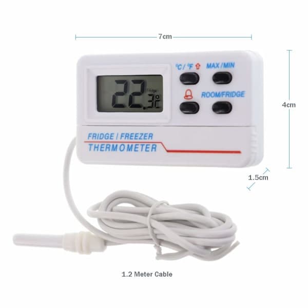 2-pack digital kyl-frystermometer med temperaturlarm