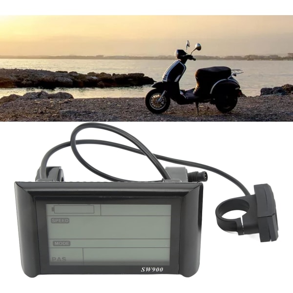 LCD-skärmmätare för elcykel, SW900 med vattentät kontakt, ABS 24V 36V 48V 60V kontrollpanel