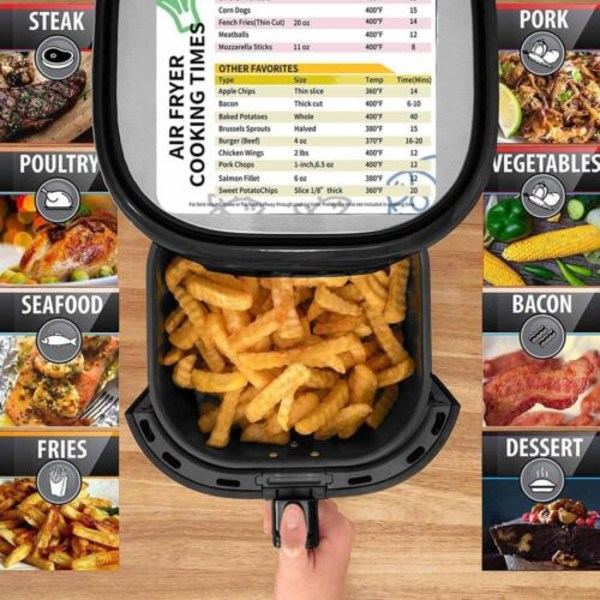 Air Fryer Magnetic Cheat Sheet Cookbook Kichen Tillbehörstabell White