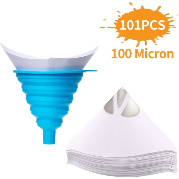 100 st färgfilter bil nylon koniskt papper billackfilter färgfilter färgfilter