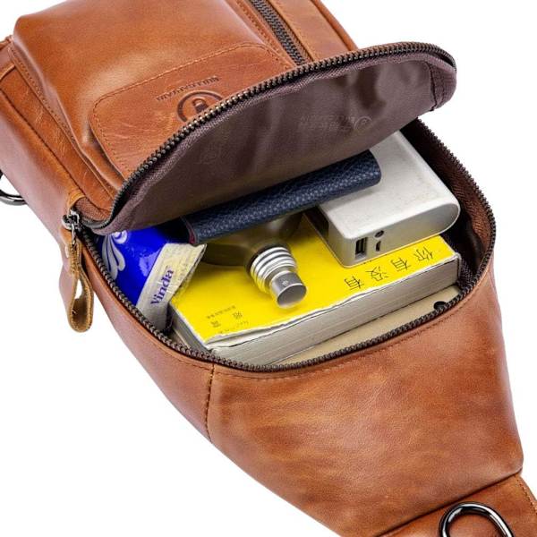 Axelremsväska i läder Crossbody Herr Dam Resor Utomhussporter, Ryggsäck