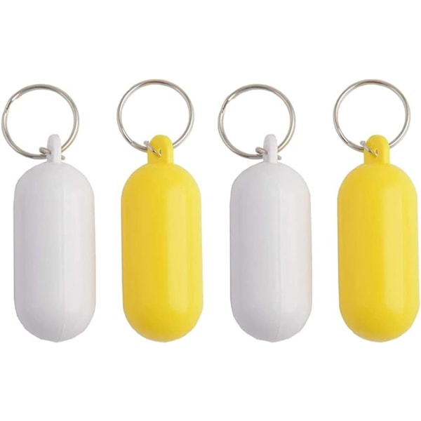 4 st flytande nyckelring Oval flytande nyckelring (vit, gul) 8d1f | Fyndiq