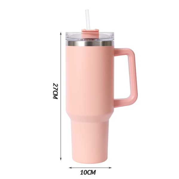 Ny design stil Tumblers-kopp med sugrör, lock och handtag, 1200 ml kaffekoppsmugg