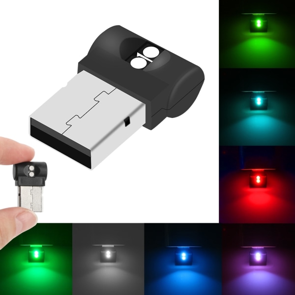 Mini USB LED Auto Interiör Atmosfär Ljus Nödbelysning Ljus PC Bil Färgglad Dekorativ Lampa