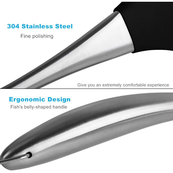 Silikon Wok Turner BPA-fri 600oF spatel i rostfritt stål 14-1/5 tum för non-stick köksredskap