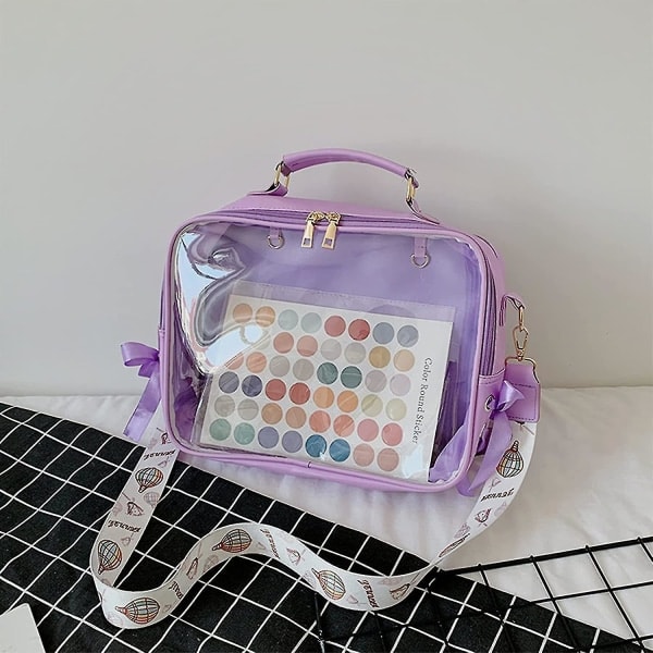 Söt Ita Ryggsäck Clear Window Shoulder Crossbody Handväskor För Dock Pins Display