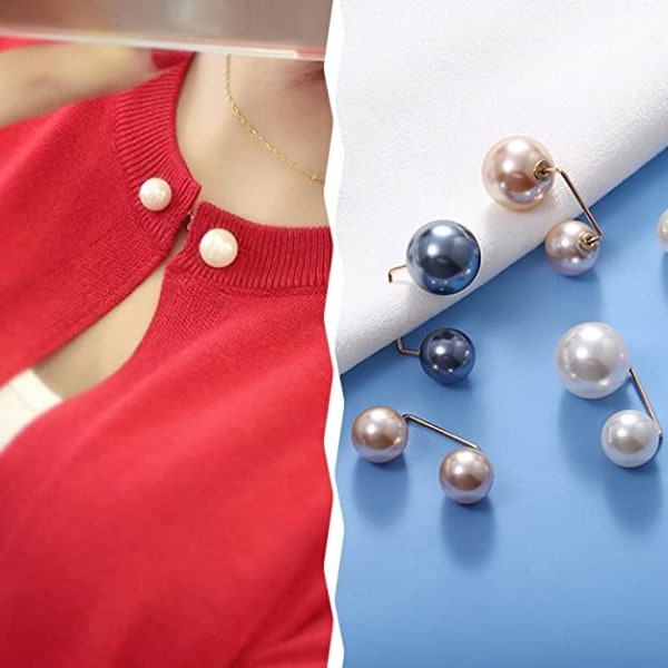 8st Simulerad Pearl Brosch Pin Tröja Sjal Pin Holdare