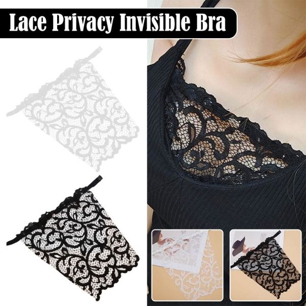 Anti Peep Invisible Bra Lady Lace, Clip On Mock Camisoles for Wo white one size