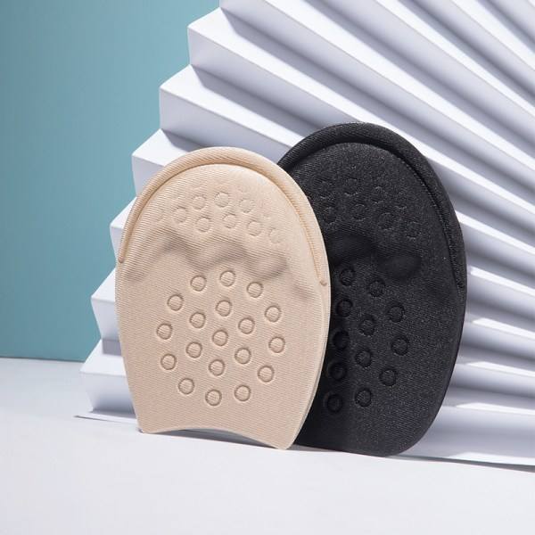 Halvsulor för skor Inlägg Framfotsinsats Halkfri kudde Black Women's Round Head