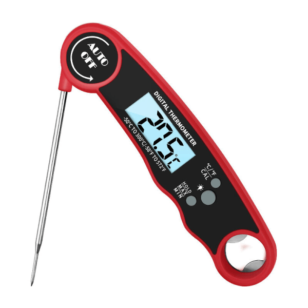 Kötttermometer, bakgrundsbelyst skärm, temperaturkol