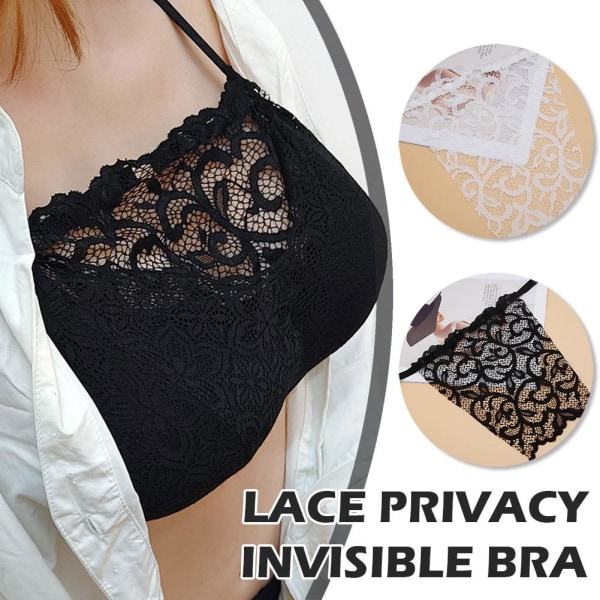 Anti Peep Invisible Bra Lady Lace, Clip On Mock Camisoles for Wo white one size