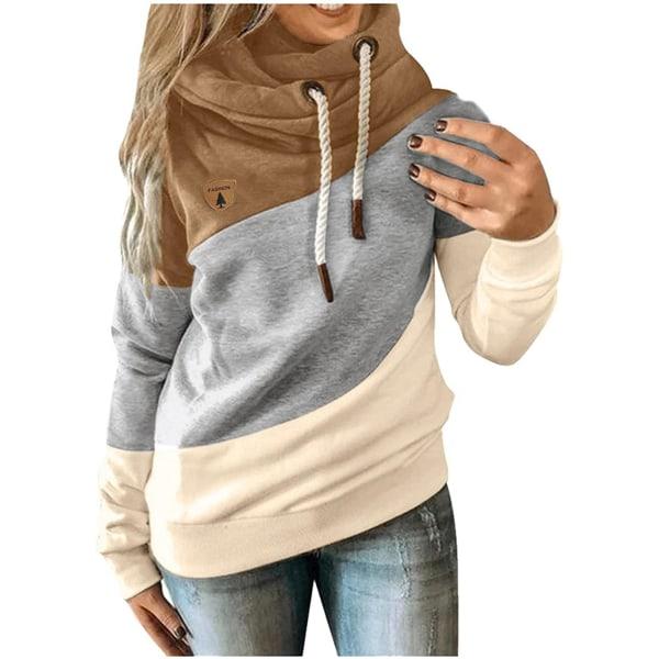 Hoodies för kvinnor Pullover Cowl Neck Casual långärmad