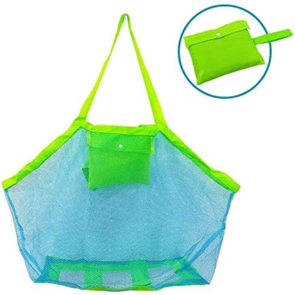 Stor mesh för strandleksaker Strandväska för sandleksaker Mesh i sandleksaksväska Blå 18 x 12 x 18 tum