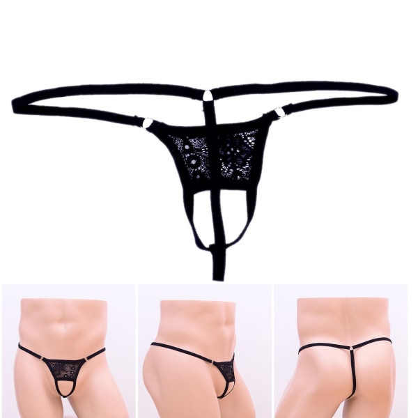 1/2/3/5 herr öppen front andningsbar underklädespåse Brief String Svart 1 set