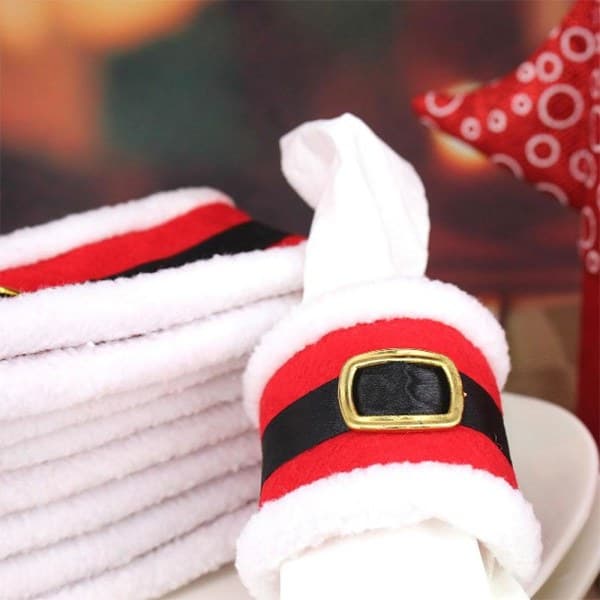 Servetthållare tomte / jul 4-pack Röd