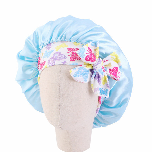 Cap i satin Silk cap (blå)