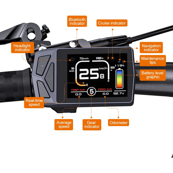Display för Ebike: for 8Fun BBS02 BBSHD BBS01 Electric Mid Drive Kit, kompatibel med motor med UART