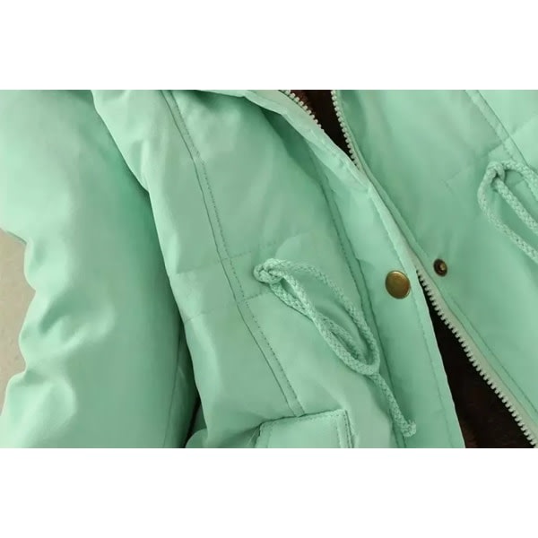 Vinterjacka Lång Elegant huva damkappa Huva thermal Unplatbar damkappa Lång vinterparka plyschfodrad XXL