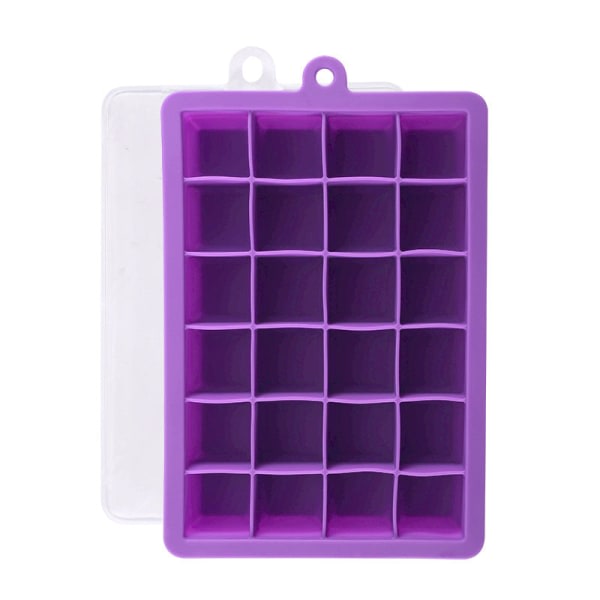 Ice Cube bricka Kreativ formad form Frozen förvaring för choklad kalla drycker Pp Silikon 24 Grid Purple 24 grid