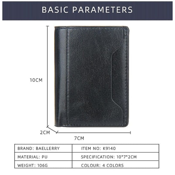 Män smal plånbok pu läder ID-korthållare rfid stöldskydd smart plånbok aluminiumlegering kreditkortshållare mini handväska för kvinnor Black