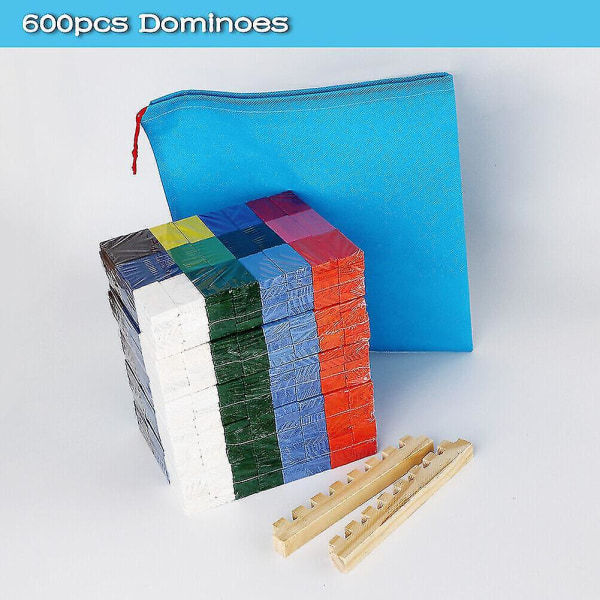 600 st Domino Färgglada byggstenar Träblock Barn Domino