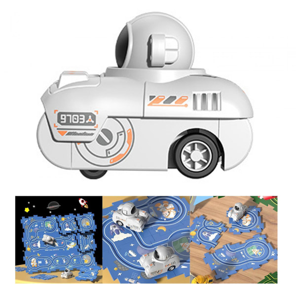 Spårbyggstenar Spårleksak Fordonsinlärningsleksaker Spårbilsbyggande Leksaker, Pusselspår Set för barn Flickor Single rail car