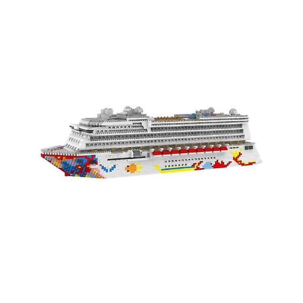 4950 st Lyxkryssningsfartyg Stor Vit Båt Gör-det-själv Mini Building Micro Blocks Tegel Monterad Toy K