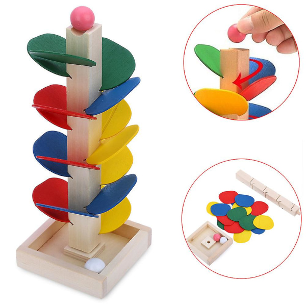 Ball Run Track Game Toy Trä DIY Mini Tree Baby Kids Educational Toy