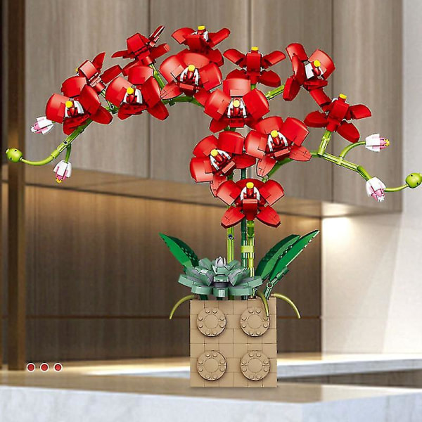 Orkidé Blommor Byggstenar | Block Construction Blommor | Vuxna blommor - Block - Without box 89001