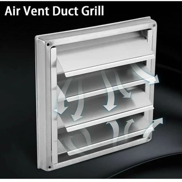 Utvändig ventilationsgaller - MHY® - Rostfritt stål - Diameter 100 mm - Backspjäll - Väggmontering