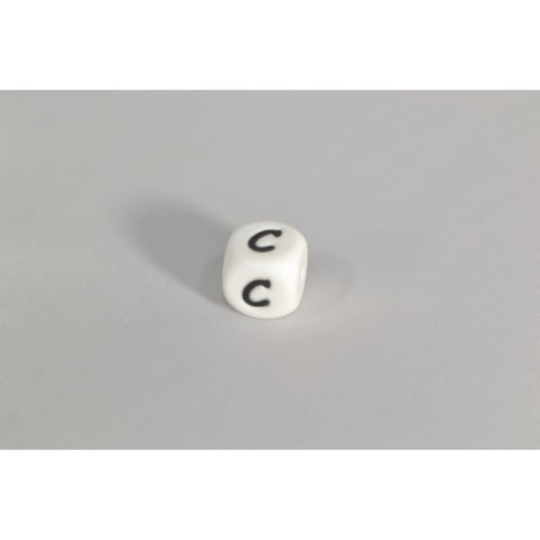 Alfabetbokstavspärlor för nappklämma - D Vit