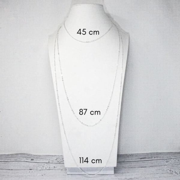 Fin kedja för graviditet bola halsband eller långt halsband - äkta silverpläterad - 87cm - Kabelnät. 1mm - Förlängningskedja