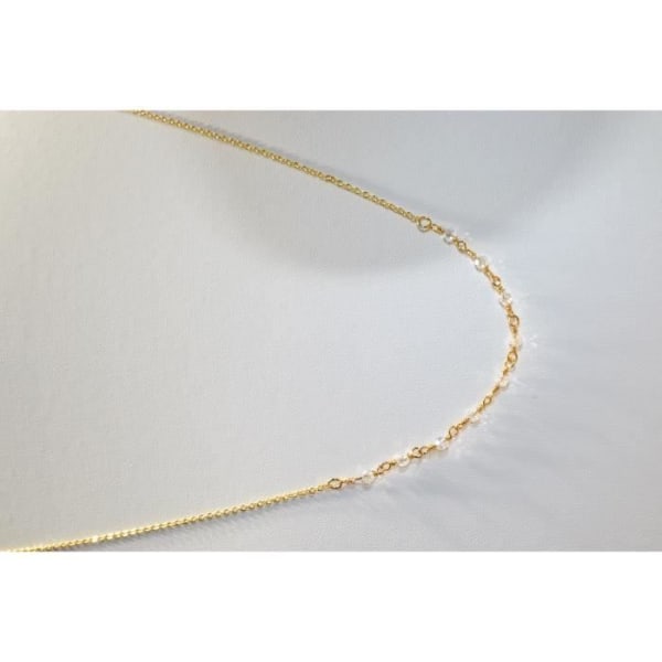 Kedja för graviditet bola - äkta silverpläterad - Halvpärlor (guld/vit kristall) - 114CM - Oåterkalleliga smycken