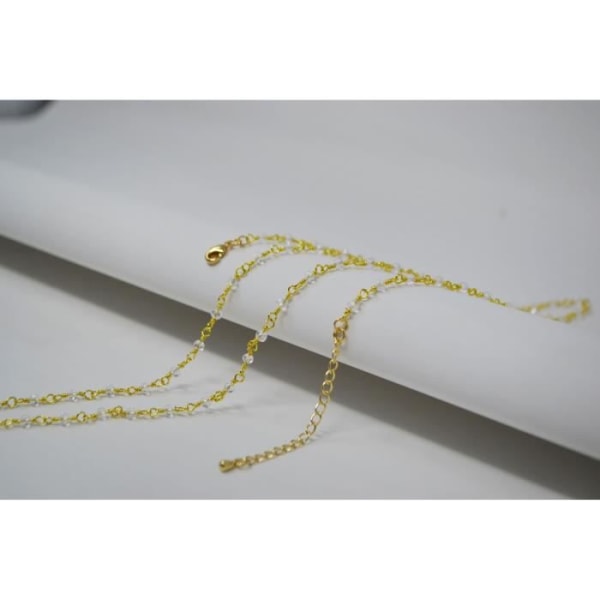 Pärlkedja för graviditet bola halsband eller långt halsband - äkta guldpläterade och klara pärlor - 114cm - 1mm mesh