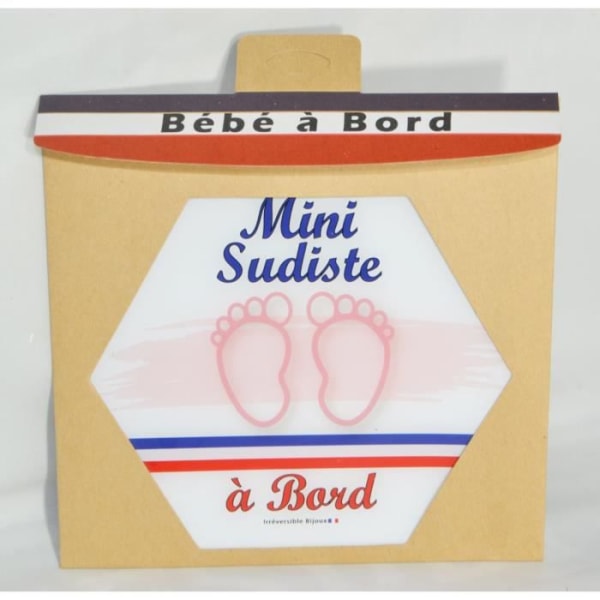 Självhäftande baby ombord - Mini Sudiste - Rosa Vit