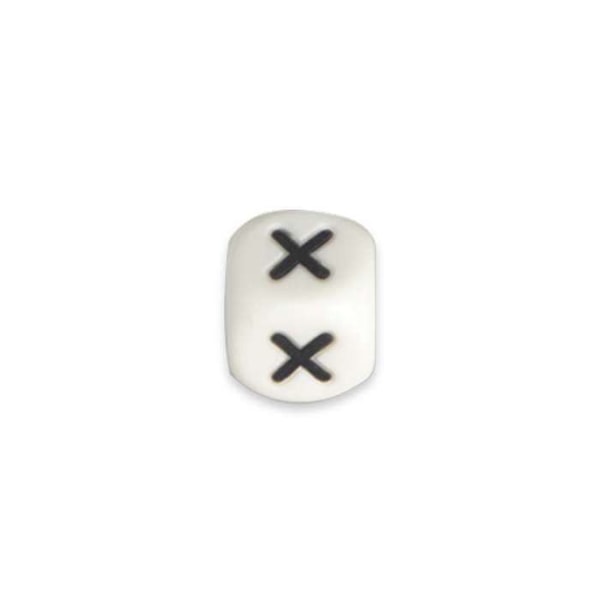 Alfabetbokstavspärlor för nappklämma - X Vit