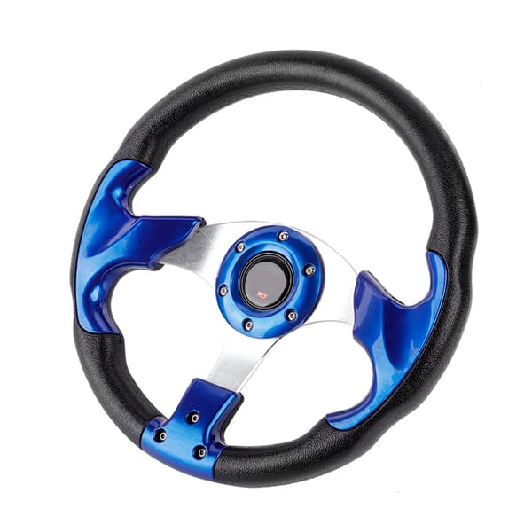 13in 320mm Universal PU Læder Bil Sport Racing Drift Rat Blå